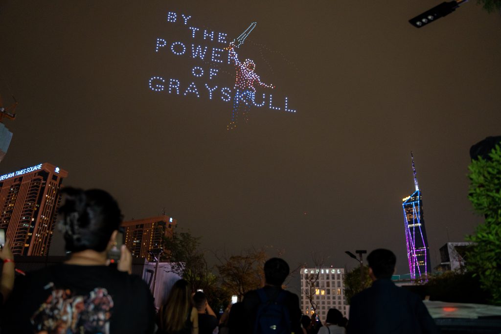 By The Power of Grayskull Title Block Light Show Malaysia | Masters of the Universe Light Show Malaysia | TGV Blog