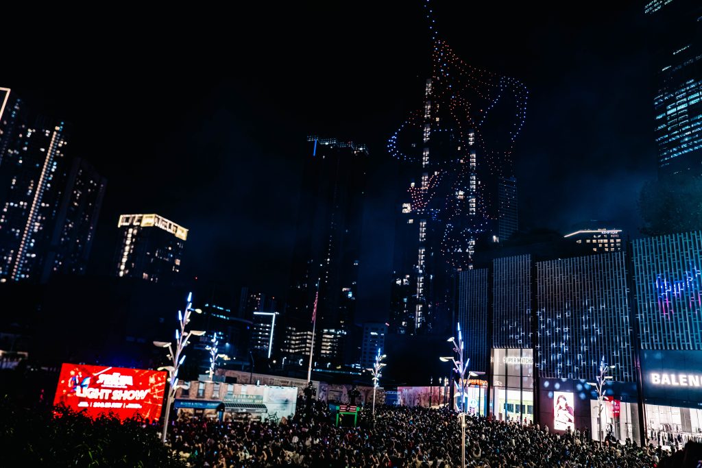 Spider-Man Light Show: Spider-Man Hanging From Web | Spiderman Light Show KL | TGV Blog